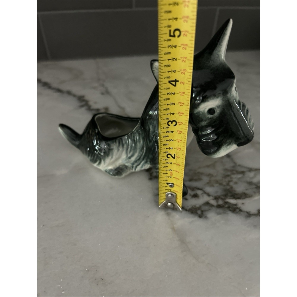 Vintage Ceramic Scottie Dog Figurine 1940s Sitting Scottish Terrier MCM Planter - Picture 7 of 8